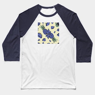 Violet pineapples on canary yellow Baseball T-Shirt